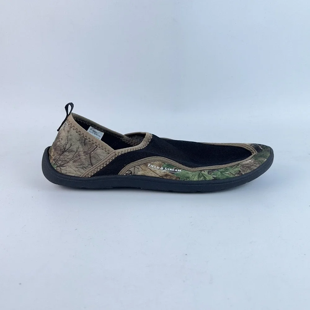 Field & Stream Water Shoes Youth Size 7 Brown‎ Realtree Print Synthetic Slip On
